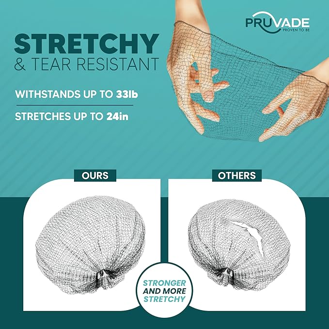 Invisible Hair Nets for Women & Men | Pack of 100 | Elastic 24" Mesh Hair Net for Buns, Long Hair & Short Hair - Hairnets for Ballet Dancers, Sleeping, Wig Storage, Food Service & More