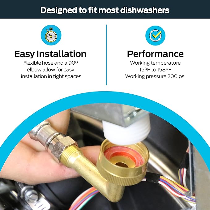 Eastman 4 Ft. Dishwasher Installation Kit, Braided Stainless Steel Supply Line with 3/8 Inch Compression Ends, 41037