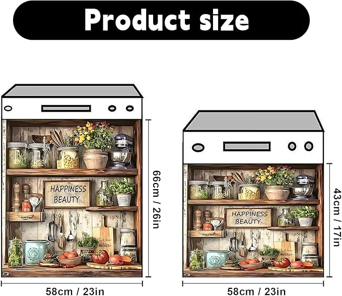 Dishwasher Magnet Sticker Cover Panel Decal Refrigerator Magnetic Sticker Decorative for Kitchen Decoration,Fridge Door Cover, Appliances Stickers 23"x26"