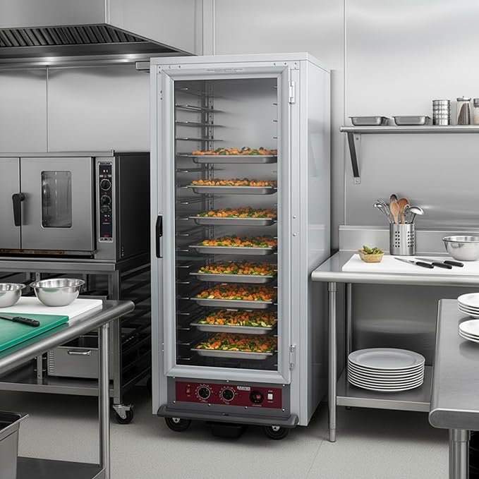 Kratos Premium Full Size Universal Insulated Commercial Heated Holding and Proofing Cabinet, Accepts Full Size Sheet Pans and Food Pans, Clear Door, 120V, 2000W (28W-235)