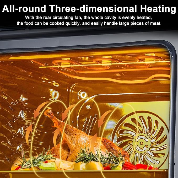 24 in Built-in Steam Oven,70 L Smart Wall Oven with LED Display,1°C Precision,Air Fry,Energy Saving