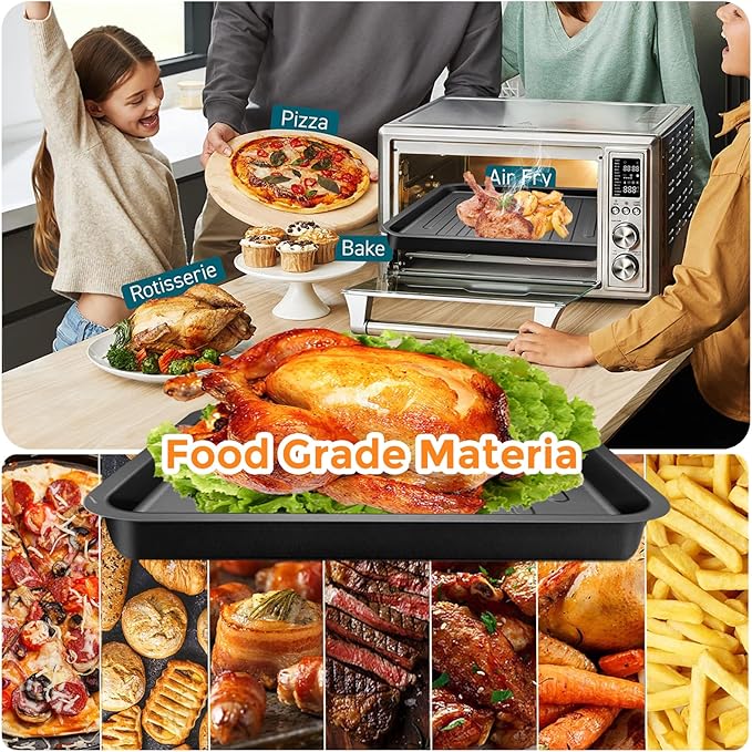 Air Fryer Replacement Parts for COSORI 13 in 1 CS130-CFH CS130-AO 12 in 1 CO130-AO 32Qt Air Fryer Toaster Oven Combo, Air Fryer Rack Accessories Grill Pan Grill Plate Crisper Plate Tray