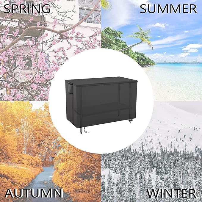 Outdoor Grill Table Cover for BBQ Mall Pizza Oven Cart Table,Waterproof Fadeproof UV Resistant Patio Pizza Oven Cart Cover - 51 X 25 X 31 Inch