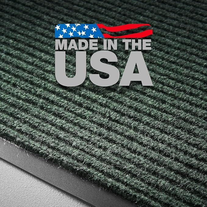 Consolidated Plastics Brush Dry Mat - Made in USA, Heavy-Duty Commercial DoorRug for Indoor/Outdoor Entryways, Non-Slip Backing for High-Traffic Areas (Green, 3' x 5')
