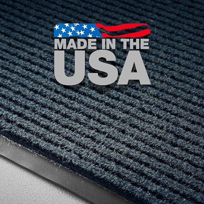 Consolidated Plastics Brush Dry Mat - Made in USA, Heavy-Duty Commercial DoorRug for Indoor/Outdoor Entryways, Non-Slip Backing for High-Traffic Areas (2' W x 3' L, Blue)