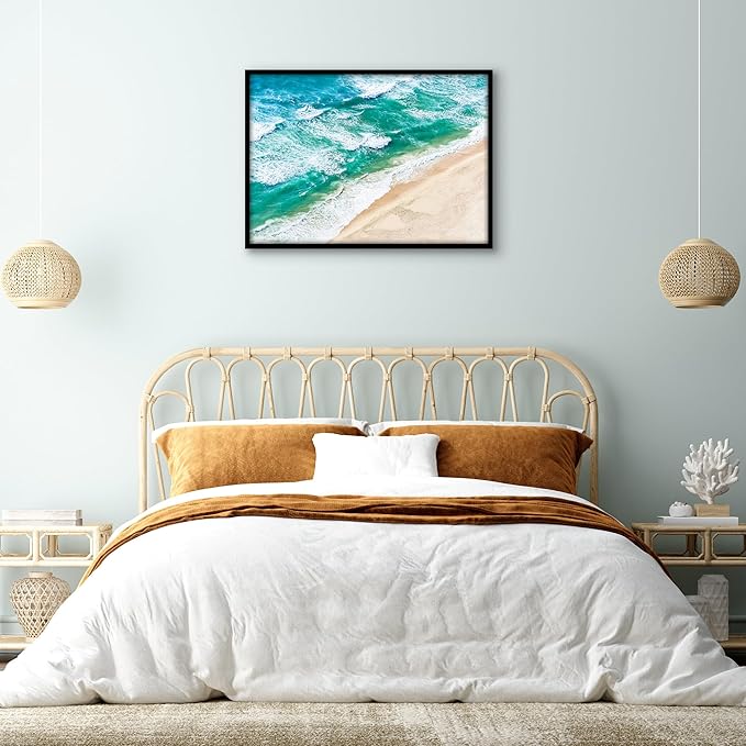 Americanflat 27x38 Poster Frame with Polished Plexiglass - Streamline Collection - Thin Border Picture Frame for Wall Display - Hanging Hardware Included - Black