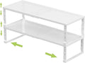 Expandable Adjustable Stackable Kitchen Organizer, Spice Rack,Metal Pantry Storage Shelves Racks,Counter Shelf for Cabinets, Countertop, Cupboard (2 Packs/Medium/White)