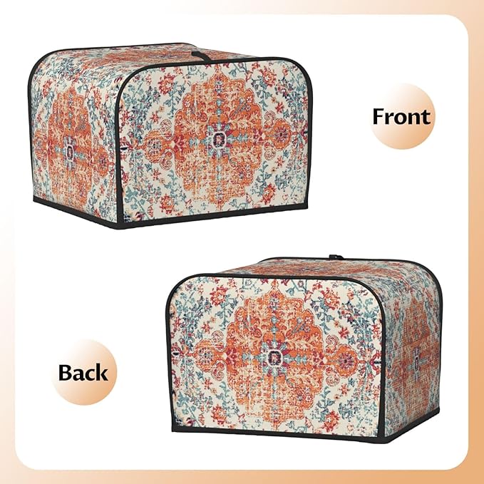 Ethnic Boho 4 Slice Toaster Cover, Waterproof Toaster Dust Cover Bread Maker Protective For Small Kitchen Appliance Dining Room Table Home Decor Gifts