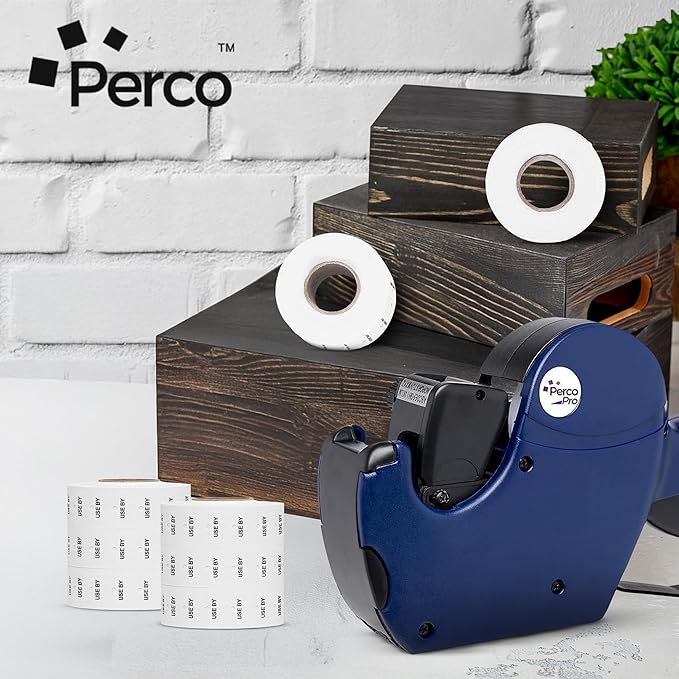 Perco Use by 1 Line Labels - 10 Sleeve, 80,000 Labels for Perco Lite, X, Plus and Pro 1 Line Date Guns