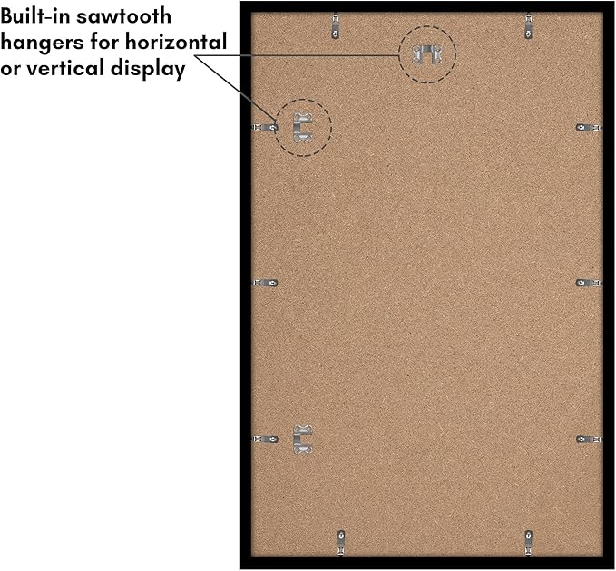 Americanflat 18x28 Picture Frame with Polished Plexiglass - Set of 5 - Use as 14x24 Frame with Mat or Display 18x28 Photo Without Mat - Galleria Collection - Picture Frames for Wall Display - Black