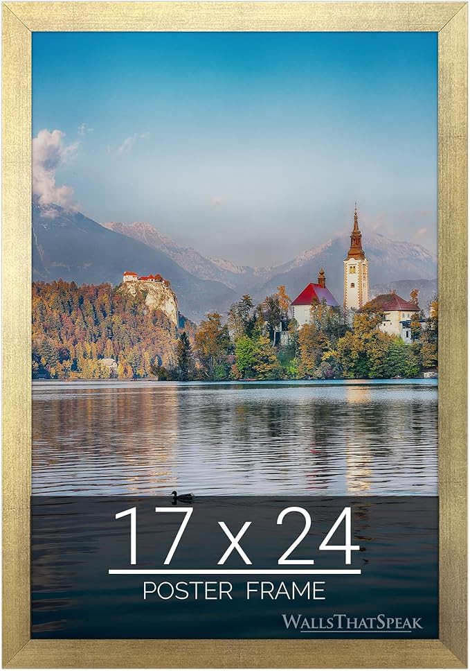 wallsthatspeak 17x24 Gold Picture Frame for Puzzles Posters Photos or Artwork