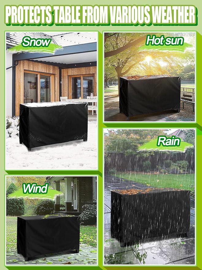 PAMASE Outdoor Dining Grill Cart Cover - 54"L*23"W*35"H, Compatible with Keter Unity XL Portable Cabinet Bar, Heavy Duty Waterproof BBQ Food Prep Table Serving Worktable Metal Movable Station