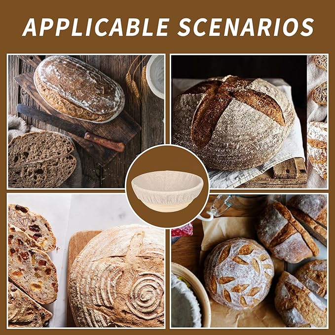 6 Packs Round Bread Proofing Cover for Banneton Basket，9 inches，Natural Rattan Banneton Cloth Liner for Bread Sourdough Proofing Homemade Baking Dough（Basket Not Included）