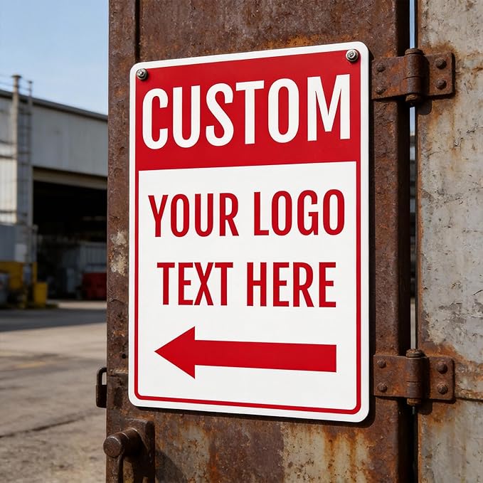 Oversized Custom Outdoor Metal Sign for Large Business Wall Display, 36x30 Inch, Rust-Free Aluminum Weather Resistant, Waterproof, Durable Ink, Easy to Mount