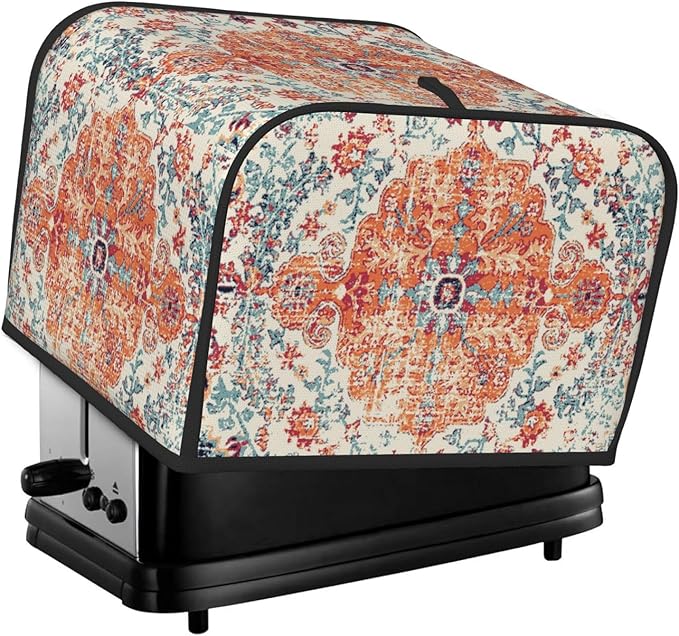 Ethnic Boho 4 Slice Toaster Cover, Waterproof Toaster Dust Cover Bread Maker Protective For Small Kitchen Appliance Dining Room Table Home Decor Gifts