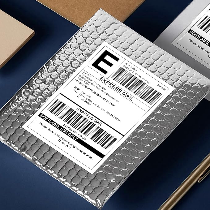 8.5"x5.5" Half Sheet Shipping Labels for Laser & Inkjet Printers, 250 Sheets 500 Pcs Half Page Labels, Self Adhesive Mailing Address Stickers