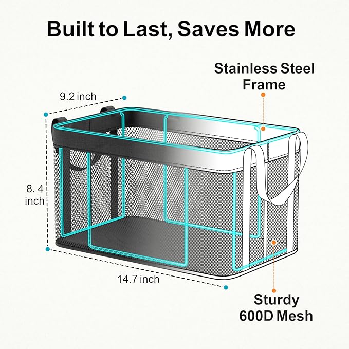iSPECLE Freezer Organizer Bins - 3 Pack Large Stackable Deep Freezer Organizer Bins for 5 to 7 Cu.Ft Chest Freezers Easy Get Foods without Digging, Faster Freezing Better Freshness, Black