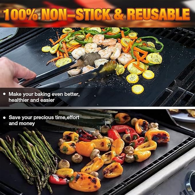 Oven Liners for Bottom of Oven/Electric Oven/Gas Oven/Toaster Oven/Microwave Grill,Nonstick Resuable Heavy Duty Oven Mat Oven Protector Liner BPA Free Baking Cooking Supplies,2 Pack,16x20 IN