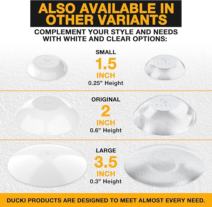 Ducki Wall Protectors - 4 Frosted Glass - Self Adhesive, Reusable Solution for Stopping Wall Damage & Noise from Doors,Refrigerator & More in Your Home or Office -Durable, Shock Absorbent & Discreet