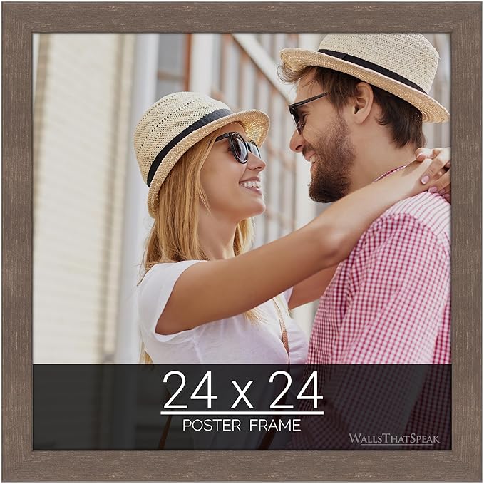 wallsthatspeak 24x24 Brown American Barn Picture Frame for Puzzles Posters Photos or Artwork
