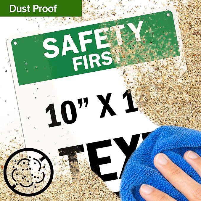Custom Safety First Sign, OSHA Sign, 10x14 Inches, Rust Free .040 Aluminum, Fade Resistant, Made in USA by My Sign Center