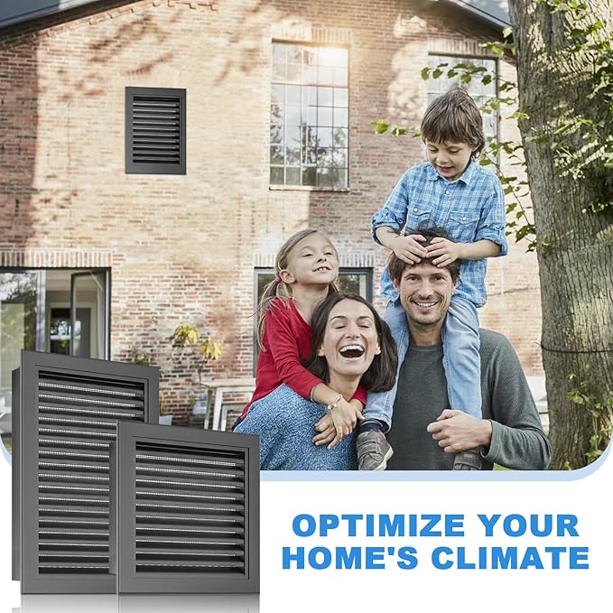 22"x22" Gable Vent Aluminum Alloy – High-Airflow Vent for Sheds & Houses, Rustproof Mesh Keeps Out Critters, Opening 20"x20" Gray