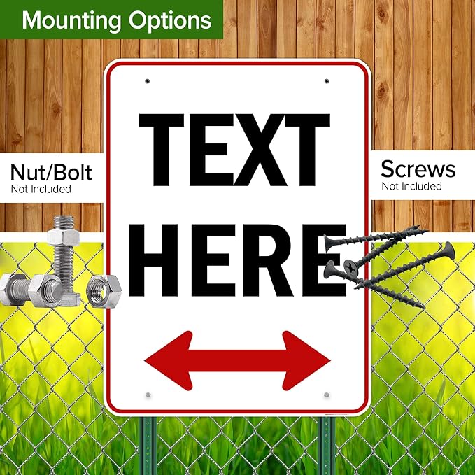Custom Arrow,Custom Directional Sign, Two Way Arrow,36x48 Inches, Rust Free DiBound, Fade Resistant, Made in USA by My Sign Center