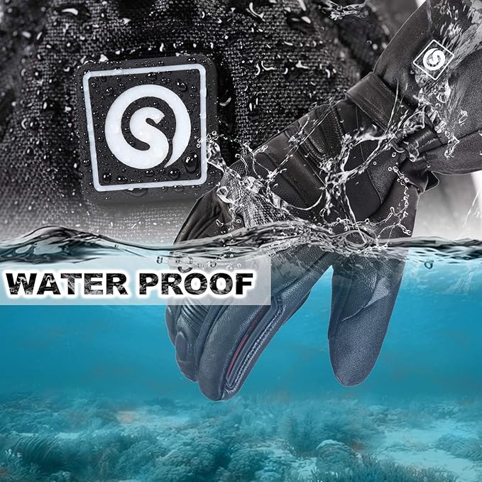 DAY WOLF Heated for Men & Women, Heating Motorcycle Gloves with 7.4V 2200MAH Rechargeable Battery Waterproof Windproof Electric Gloves for Winter Skiing Snowboarding Snowmobile Motorcycling