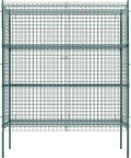 Commercial Grade NSF Listed Metal Wire Mesh Storage Green Epoxy Security Cage Kit 18" x 60" x 74", Perfect for Warehouse, Walk-In Refrigerator, Freezer, Grocery Store, Restaurant