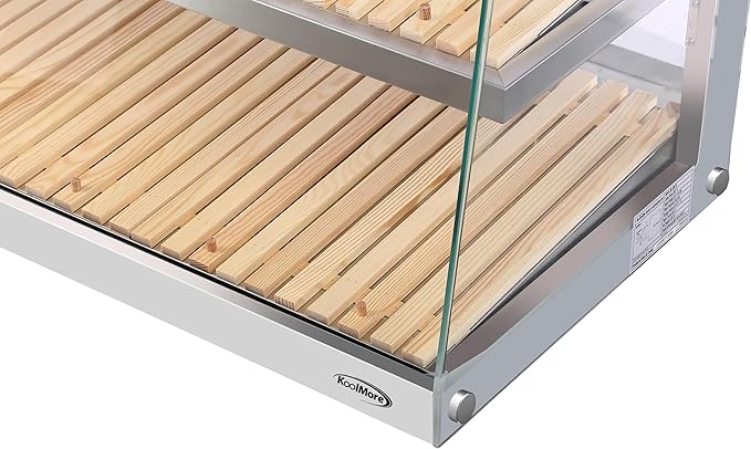 KoolMore 40 in. Glass Countertop Dry Bakery Display Case with Two Shelves and Bamboo Trays (DC-53C-B)