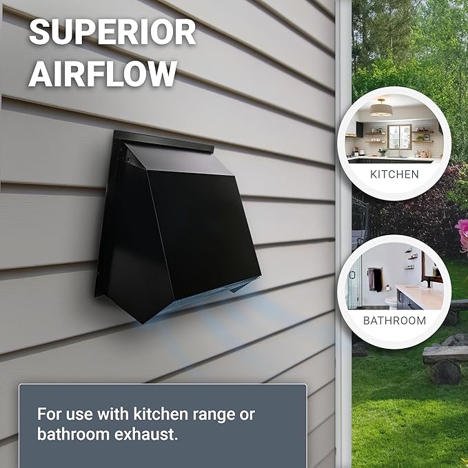RDP Hooded Wall Vent with Screen and Damper (8 Inch, Galvanized)