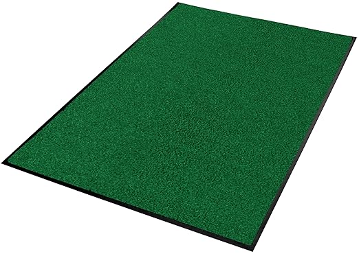 Guardian Platinum Series Indoor Wiper Floor Mat, Rubber with Nylon Carpet, 3'x7', Green