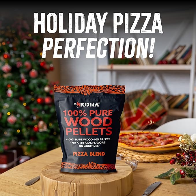 Kona Wood Pellets Pizza Blend, Intended for Ooni & Big Horn Pellet Pizza Ovens, 2lb Resealable Bag