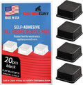 Black Tall Square Adhesive Rubber Bumper Pads - Made in USA – Rubber Feet for Speakers, Electronics, Furniture, Appliances, Audio Equipment - 20 Pieces