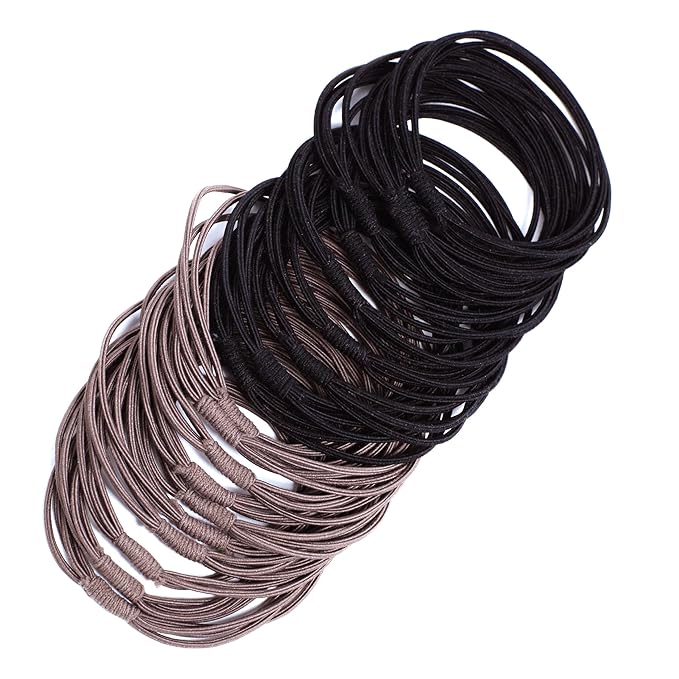 No Damage Hair Ties for Men,Women,Seamless, Large Comfortable Wear on Wrist, As A Bracelet,Stretchy,Braided,4 in 1 Design,For Thin,Thick Hair,Plastic-free,20Pcs(Grayblack)