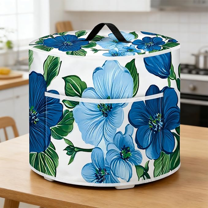 Rice Cooker Cover, Dust Cover for Kitchen Appliances with Handle and Storage Pocket, Easy to Clean Kitchen Decor Gift, Fits 3-6-8 Quart Instant Pot, Slow Cooker and Air Fryer