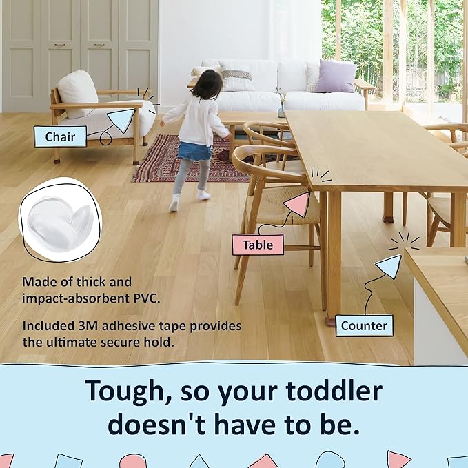 Bebe Earth Baby Proofing Corner Protectors, 18 Furniture Corner Guards Bumpers for Table - Clear Child Safety Protector for Home, New Parents and Couples