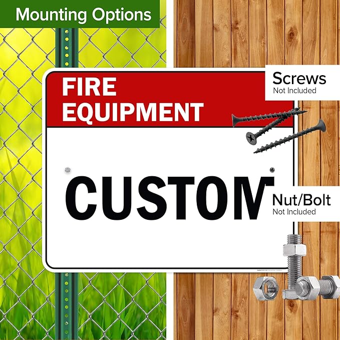 Custom Fire Equipment Sign, Ansi Sign, Osha Compliant, 24x30 Inches, Rust Free .063 Aluminum, Fade Resistant, Made in USA by My Sign Center