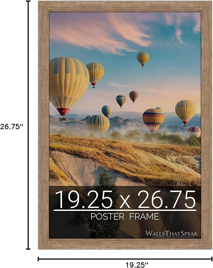 wallsthatspeak 19.25x26.75 Brown Barnwood Picture Frame for Puzzles Posters Photos or Artwork