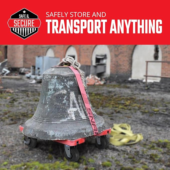SNAP-LOC, All Terrain, Moving Dolly 4 Wheels Panel Cart with Panel Bars, Heavy Duty Dolly Cart, 6 Inch Casters, E Strap Attachment Included, 1,500 lb Capacity, Made in USA, Black