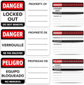 TRADESAFE Lockout Tagout Locks Label, Lock Out Tag Out Padlock Labels in English, Spanish, French, Danger Locked Out, Do Not Remove Loto Locks Stickers
