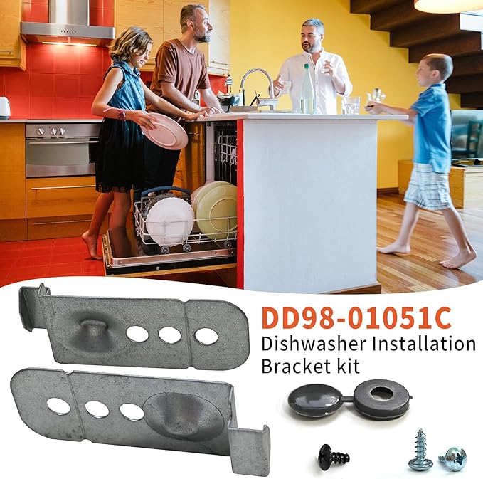 2PCS DD98-01051C Dishwasher Installation Bracket kit for Samsung Dishwasher Parts DW80M DW80R DW80B Replace AP6244517 PS12085777 EAP12085777