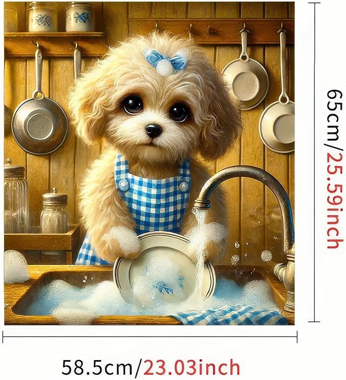 Dog Dishwasher Magnet Cover 23x26 Inch Cute Maltese Dog Dishwasher Magnet Cover Sticker Magnetic Refrigerator Panel Front Door Wash Machine Fridge Microwave Decal Home Kitchen Decorative