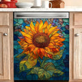 Dishwasher Magnet Cover, Creative Pattern Sticker, Dishwasher Magnetic Decoration, Refrigerator Protection Decoration, Sunflower, Kitchen Art Decoration 23x25.5 inches
