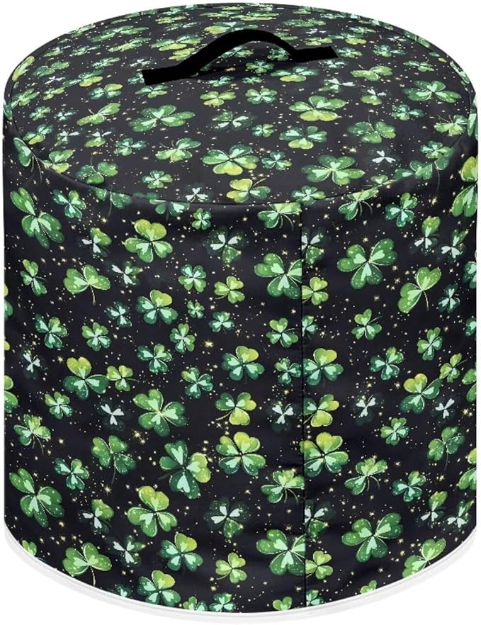 Green Shamrock Pattern Kitchen Appliance Dust Cover with Pockets, St. Patrick's Day Electric Pressure Cooker Cover Compatible with Crock Pot, Rice Cooker Cover, for 3 Qt Pot