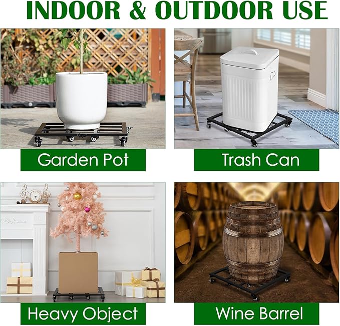 22 Inch Planter Caddies - Heavy Duty Plant Dolly with Wheels, Rolling Base for Indoor & Outdoor Pots, Perfect for Moving Large Planters, Trees, Barrels & More