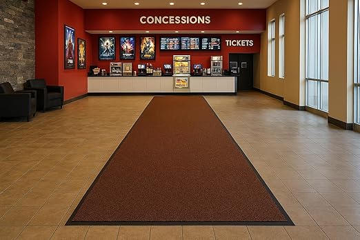 Guardian Silver Series Indoor Walk-Off Floor Mat, Vinyl/Polypropylene, 6'x60', Walnut