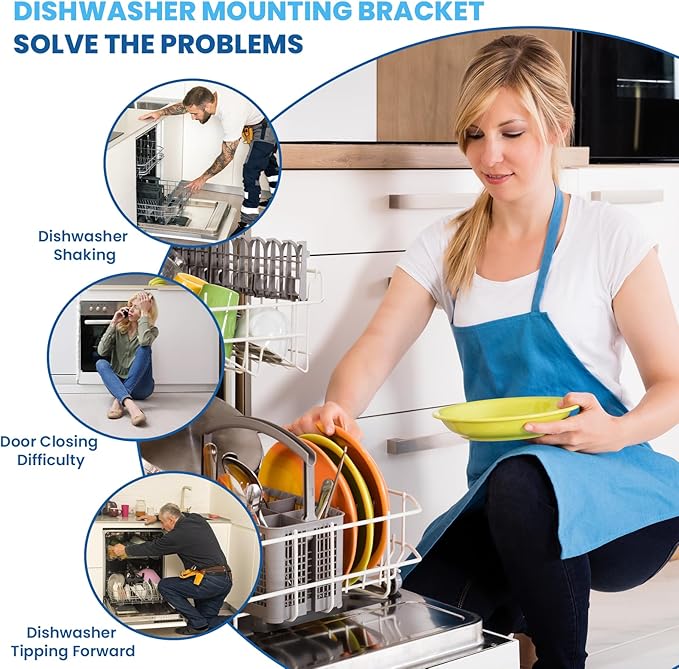 619985 Dishwasher Mounting Bracket Fit for Bosch Dishwashers, Anti-Tip Clips Bracket Kit Replaces AP4538351, 00605007, 00628371, 2-Pack