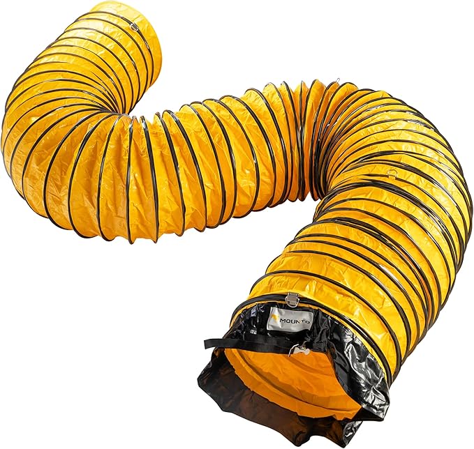 MOUNTO 25FT PVC Flexible Duct Hosing for Exhaust Fan (12inch w/o bag)
