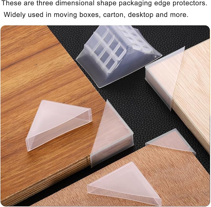 uxcell 20Pcs Plastic Corner Protectors 4x50mm Right Angle Shape Glass Corner Guards Cushion for Corner Protection of Glass, Mirror, Tile, White